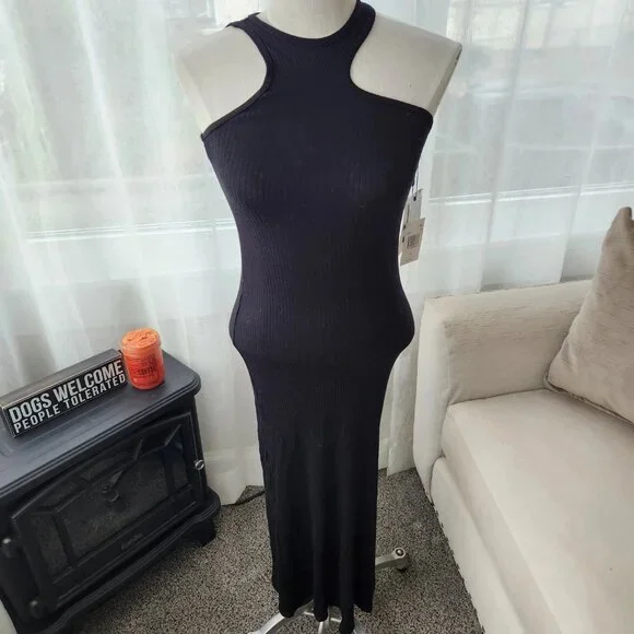 Simon Miller Black Fine Rib Mawga Dress